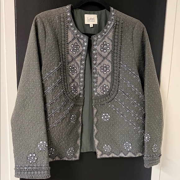 Label Ritu Kumar Grey Embellished Jacket - Picture 4 of 12